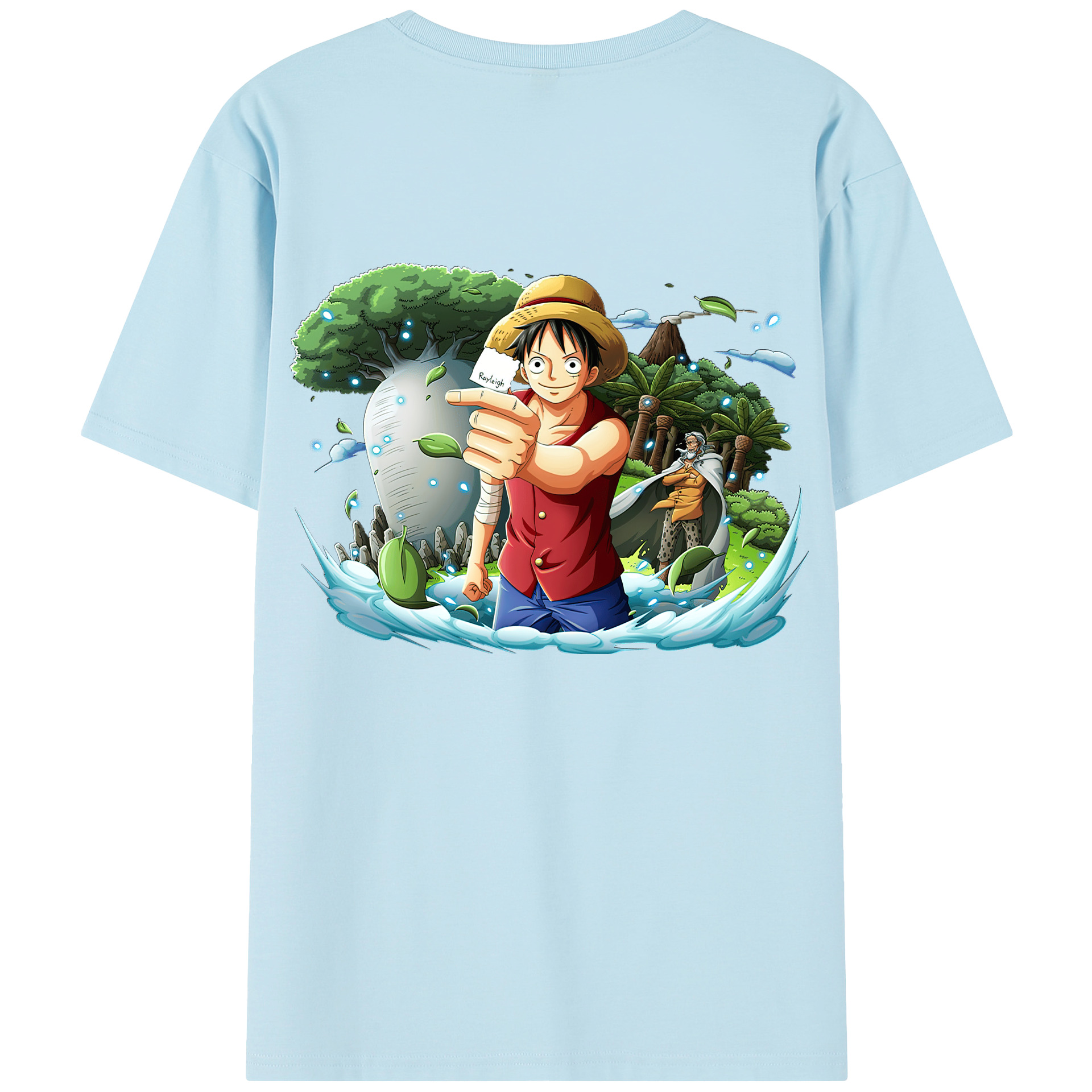 ワンピース モンキー・D・ルフィ ONE PIECE Monkey D. Luffy 綿100％半袖Tシャツ（背面プリント）